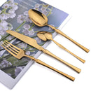 Axyaa Gold Stainless Steel Dinnerware Set Knife Fork Spoon Flatware Kitchen Wedding