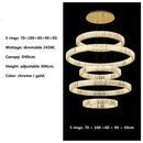 Axyaa Luxury Crystal Pendant Lights Gold/Chrome Circles Hanging Lamp