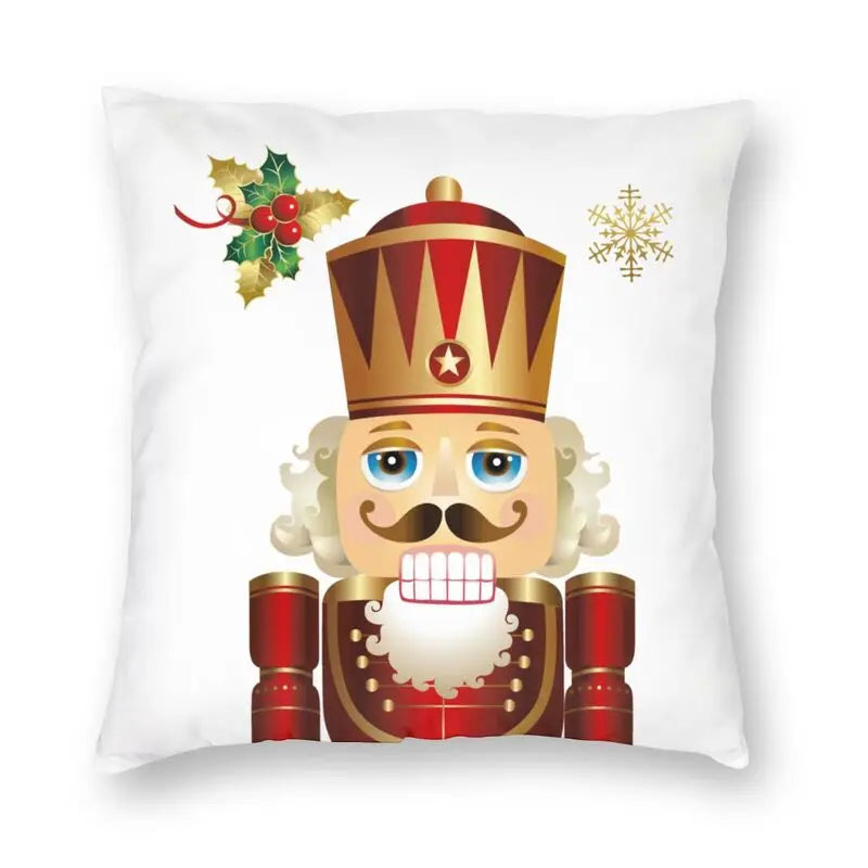 Nutcracker Doll Cushion Cover - Axyaa Square Throw Pillow for Christmas Home Decor