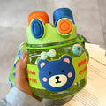 Axyaa Kawaii Bear 1L Water Bottle with Straw and Strap