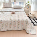 Axyaa Spring Cotton High-Temp Sand-Washed Bed Cover Single Piece, Winter Padded Bed for One