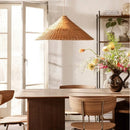 Axyaa Beige Rattan Pendant Light - Handmade Straw Hat Chandelier