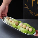 Axyaa Stainless Steel Shrimp Slide Plate: Retro Japanese Sushi Tray and Hot Pot Dinner Plate