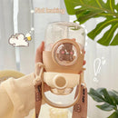 Axyaa Kawaii Cat Panda Water Bottle Kids Girls BPA-Free Portable Drinking Bottle