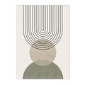 Axyaa Sage Green Botanical Wall Art Canvas Painting - Nordic Geometric Abstract Decor