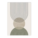 Axyaa Sage Green Botanical Wall Art Canvas Painting - Nordic Geometric Abstract Decor