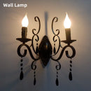 Axyaa Black Iron Crystal Chandelier for Living Room & Bedroom
