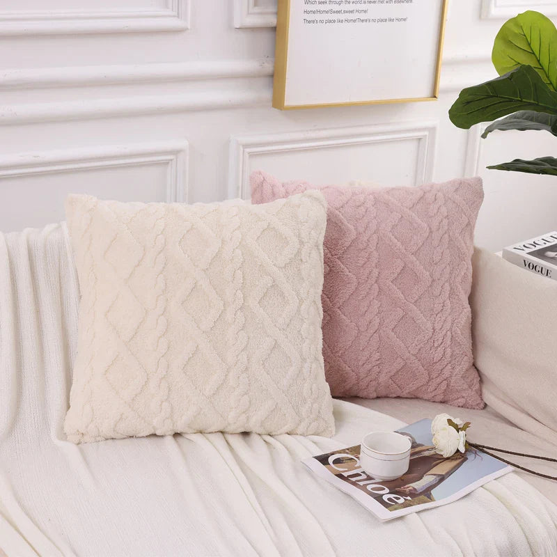 Axyaa Soft Fuzzy Autumn Pillow Cover 45x45 for Sofa Home Decor