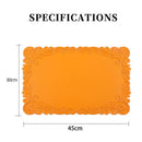 Axyaa Orange Faux Leather Square Placemats - Set of 6