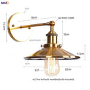 Axyaa Vintage Pull Chain LED Wall Lights Lens Stair Aisle Reading Bedside Lamp