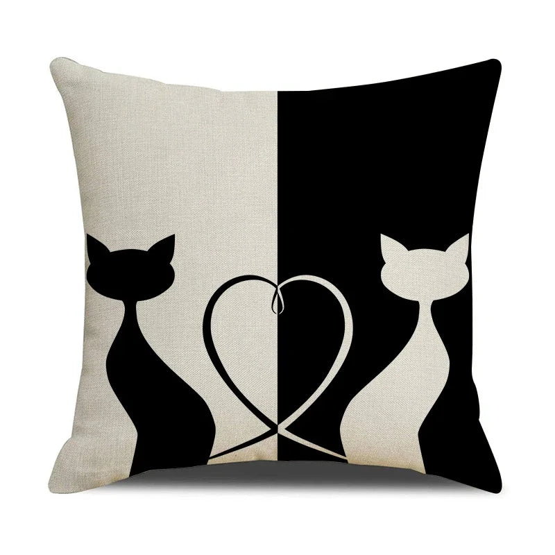 Axyaa Cat Print Cushion Cover for Stylish Home Decor and Comfort