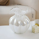 Axyaa Glass Vase: Pumpkin Flower Bud Shape Plant Pots for Table Decor