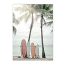 Nordic Beach Surfing Coconut Tree Poster Art Print Modern Home Decor by Axyaa