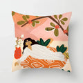 Axyaa Women Flower Oil Painting Decorative Pillowcase for Home Sofa Decor
