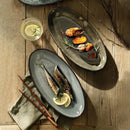 Axyaa Large Oval Ceramic Fish Plate | High-End Serving Platter