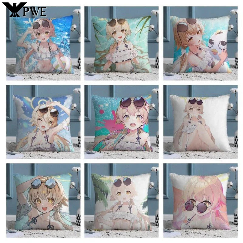 Axyaa Blue Archive Decorative Pillow Case for Sofa Throw Cushion Cover