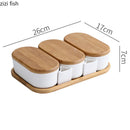 Axya Ceramic Fruit Plate Snack Tray Compartment Storage Box