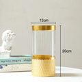 Axyaa Honeycomb Glass Vase: Decorative Hydroponics Flower Pot for Artificial Floral Arrangements