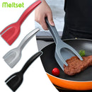 Axyaa 2-in-1 Spatula Tongs for Cooking, Non-Stick Flip Turner Tool & Omelette Steak Helper