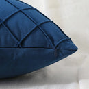 Axyaa Blue Velvet Plaid Cushion Cover for Stylish Living Room D��cor