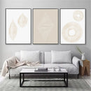 Axyaa Beige Line Abstract Canvas Wall Art Print Set for Modern Minimalist Home Decor