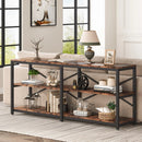 Axyaa Industrial 3-Tier Sofa Table - 70.9" Long Console Behind Couch Table