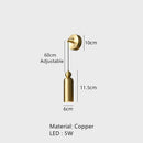 Axyaa Copper Small Wall Lamp Gold Black Sconce Modern Lighting for Bedroom Living Room