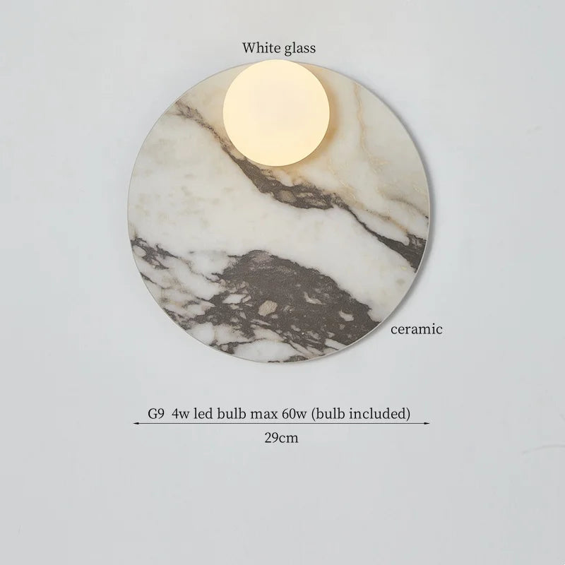 Axyaa Circular Ceramic LED Wall Lights - Nordic Modern Indoor Lighting