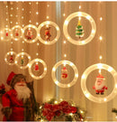 Axyaa Christmas LED Star Circle Fairy Lights USB Curtain Decor
