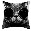 Axyaa Cute Cat Dog Pillowcase 45*45cm Bedroom Sofa Decor White Black Animal Pillowcase