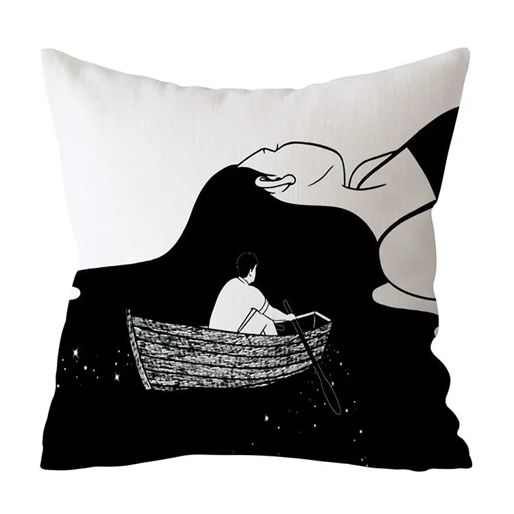 Axyaa Art Pattern Throw Pillow Case for Home Sofa Seat Room Decor