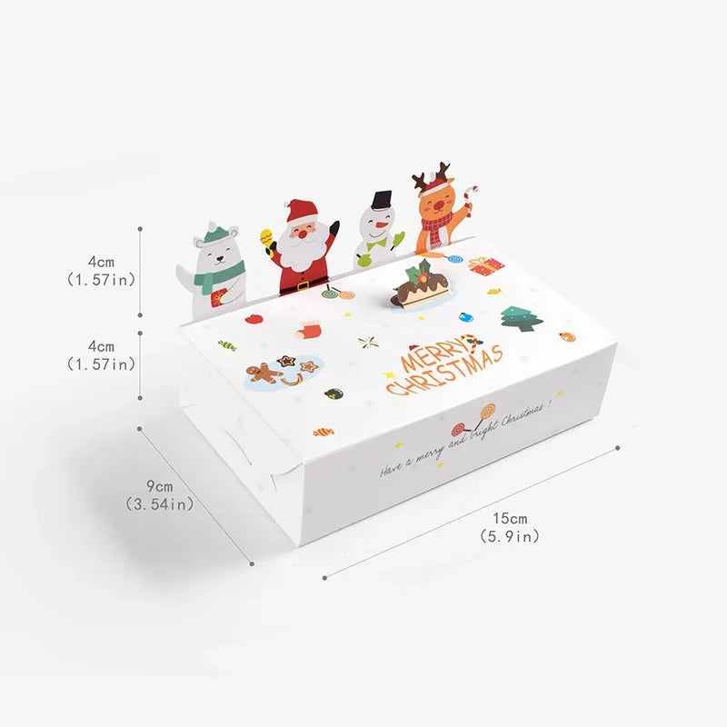 Axyaa Christmas Kraft Paper Candy Cookie Box Set for Kids