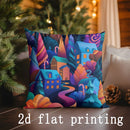 Axyaa Festive Santa & Winter Pillow Cover for Sofa, Bedroom, Car