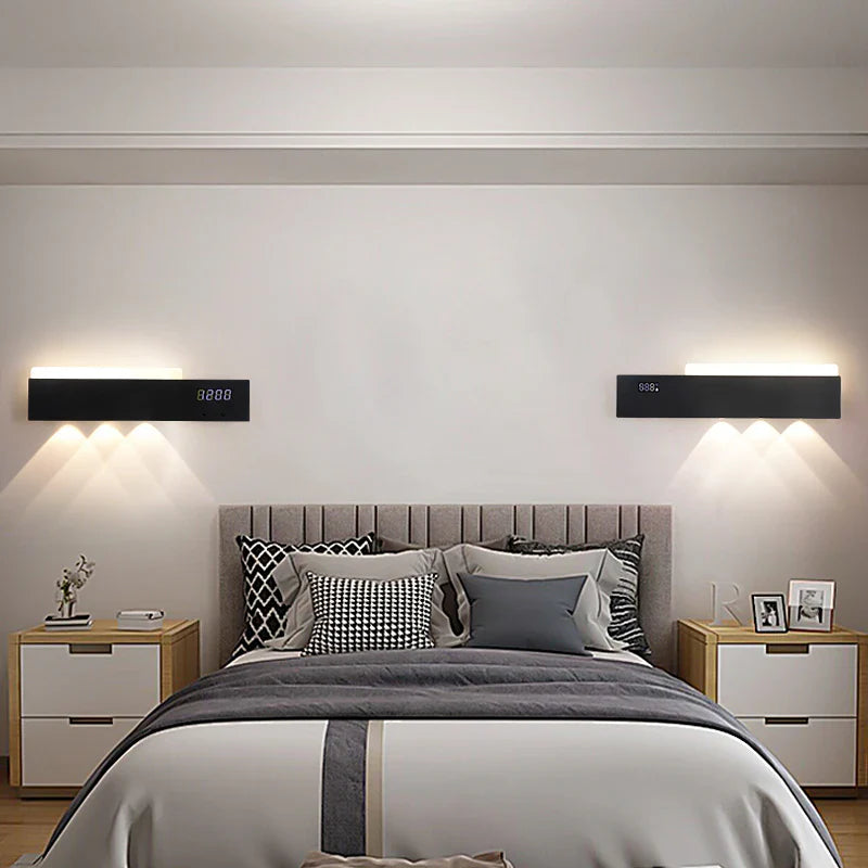 Axyaa Smart Indoor Wall Light with Digital Time Display for Home Decor