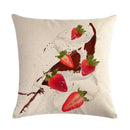 Axyaa Strawberry Kiwi Pattern Linen Pillowcase - 45x45CM
