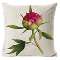 Axyaa Rose Print Cushion Cover 45*45cm Linen Decorative Pillowcase for Living Room