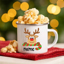 Personalized Deer Christmas Enamel Cups Custom Name Hot Cocoa Sibling Mug Axyaa
