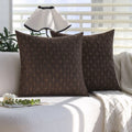 Axyaa Modern Farmhouse Woven Textured Pillow Covers - Set of 2