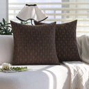 Axyaa Modern Farmhouse Woven Textured Pillow Covers - Set of 2