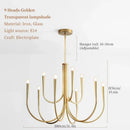 Axyaa Modern Iron Golden Chandeliers - Luxury Candle Pendant Lights