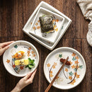 Axya Ceramic Plate Set: Simple & Elegant Japanese Style for Home Dining