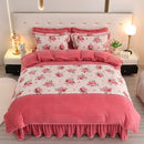 Axyaa Winter Fleece Bedding Set - Double-Sided Coral Fleece Quilt Cover & Flannel Sheet