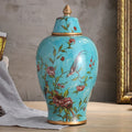 Axyaa Ceramic Floral Vase Set - Antique Porcelain Storage Jars for Rustic Home Decor