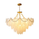 Axyaa Luxury Crystal Leaf Chandelier | Modern LED Light for Living Room & Kitchen