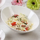 Axya Ceramic Beveled Noodle Bowl White, Japanese Korean Tableware Salad Mixing Bowl