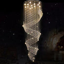 Axyaa Modern Crystal Spiral LED Chandelier for Luxury Corridor