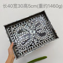 Axyaa Black Mother-of-Pearl Shell Tray: Home Organizer & Decoration