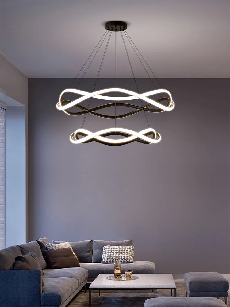 Axyaa Circular Nordic Dining Room Chandelier Simple Modern Living Room Lighting