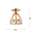 Axyaa Vintage Glass LED Ceiling Lamps, American Copper Finish for Home Living Room Lighting