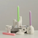 Axya™ Ceramic Nordic Candlestick Holder Holiday Decor for Christmas Home, Room Decoration